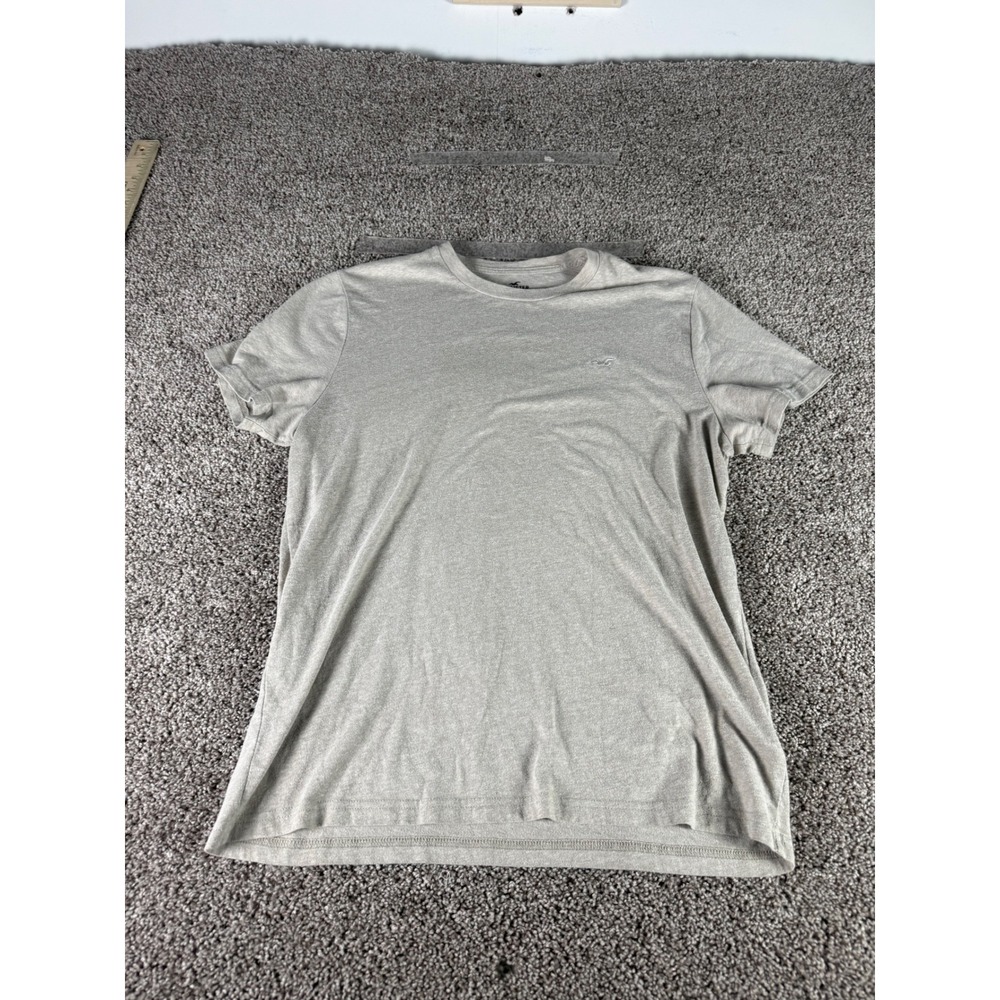 Hollister Must-Have Collection Mens Large Tan Heathered Crewneck T-Shirt Logo